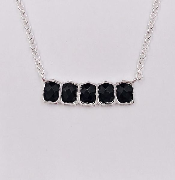 

mini onix necklace in silver with onyx authentic 925 sterling andy jewel 9184525103917692
