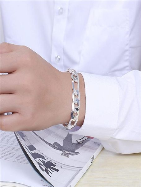 

on 12m three simple hand chain male 925 silver bracelet jspb163beast gift men and women sterling silver plated charm brac6105494, Golden;silver