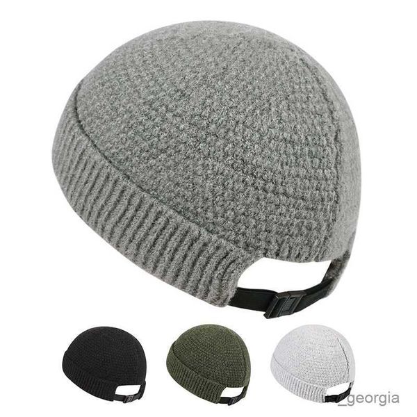 

caps new baseball cap man knitted beanie warm soft winter hats landlord hip hop hat caps outdoor cotton rolled bonnet r230627, Blue;gray