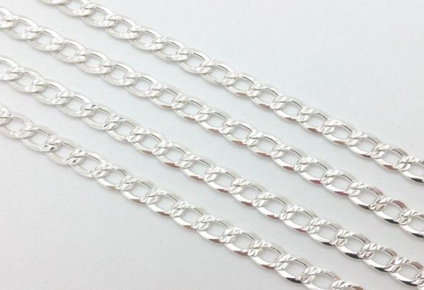 

fine 925sterling silver necklace 4mm 28inch classic figaro curb chain linkpure fine 925 silver trendy shake chain necklace new st7964015