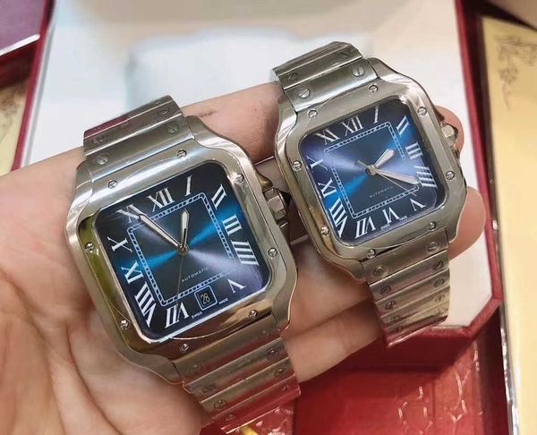 

square 2022 new watches 40mm geneva genuine stainless steel mechanical watches case and bracelet fashion mens male wristwatch ca02-2, Slivery;golden