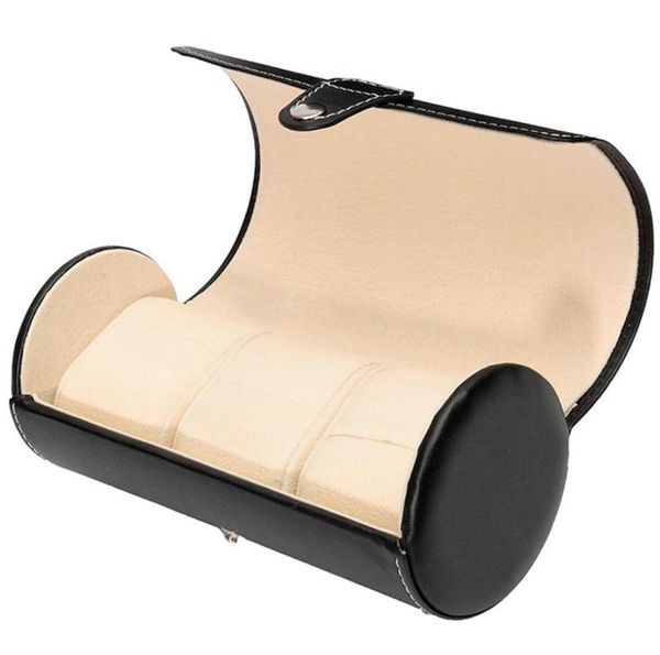 

3 slot watch box travel case wrist roll jewelry storage collector organizer7747647, Black;blue