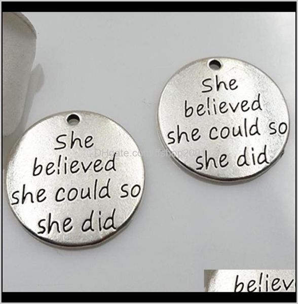 

antique sier word mes believed could so she did charms letter engraved pendant inspirational jewelry izuaz p2tfc7961968, Bronze;silver