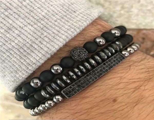

norooni 3pcsset uxury fashion crown charm bracelet natural stone for women and mens pulseras masculina gifts gift 2797901, Golden;silver