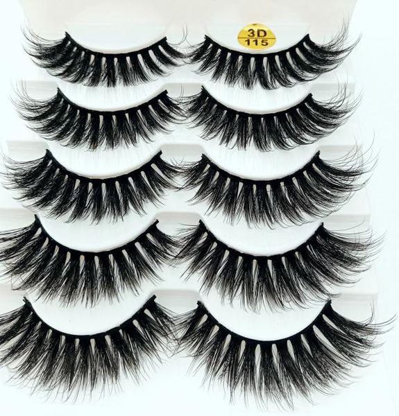 

2020 new 5 pairs 100 real mink eyelashes 3d natural false eyelashes mink lashes soft eyelash extension makeup kit cilios 3d1154424765