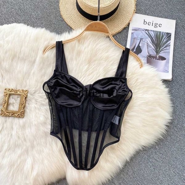

women's t-shirt corset woman cropped feminino gothic clothes tank crop women lace spaghetti strap camis j230627, White