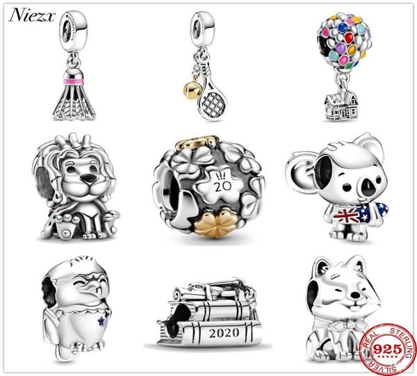 

fit original charms bracelet 925 sterling silver lion koala eagle dog badminton charm bead diy jewelry making berloque8514756, Blue;slivery