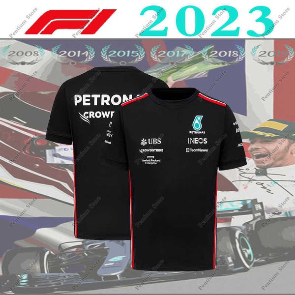 

2023 fashion new men's t-shirts formula 1 racing team motorsport petronas car fans summer quick dry breathable jerseys, White;black