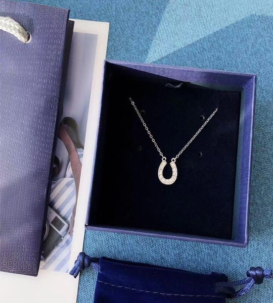 

chain designer brand classic lucky white gold horseshoe inlaid crystal necklace clavicle 11797246832961, Silver