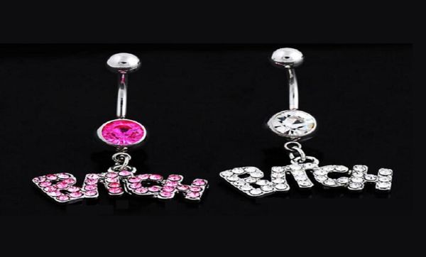 

silverpink crystal body piercing surgical button belly ring fashion jewelry navel bar7614481, Silver