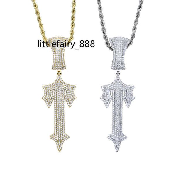 

hip hop cuban chain fashion jewelry set neckless moissanite diamond cross necklace pendant for women men, Golden;silver