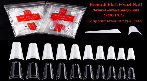 

manicurist extended nail piece european and american french flat head nail denim fake nails natural color 500 piece bag armor 3697962, Red;gold