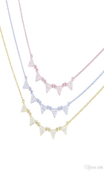 

factory whole drop micro pave cz triangle link chain delicate dainty chain 925 sterling silver fashion ne6613474