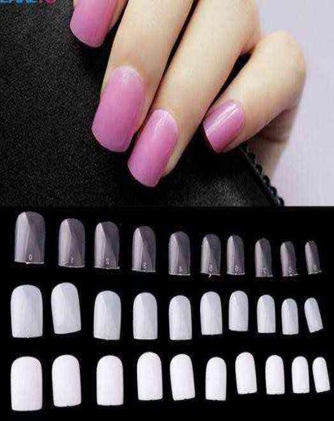

500 100pcs false short square head fake nails classic nude nature white clear coffin full cover nails art tips flat unha9700483, Red;gold