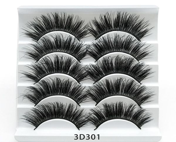 

3d mink lashes bulk faux thick natural eyelashes makeup handmade full strip false eyelashes 5 pairs4198732
