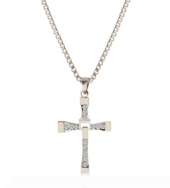 

pendant the fast and furious mens 17 rhinestone cross crystal pendant chain necklace jesus cross necklace mens necklaces8012460, Silver