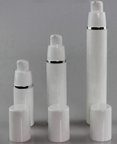 

15ml 30ml 50ml pp plastic airless bottles white airless vacuum pump lotion bottle with silver line8941814