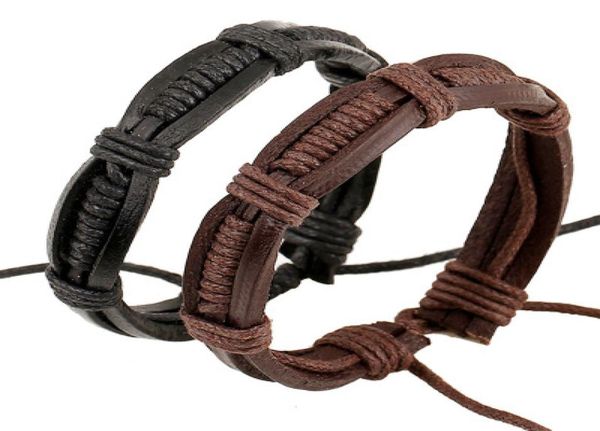 

handmade punk fashion leather bracelets rope winding black and brown size simple style suitable for daily wear dc933969434, Golden;silver