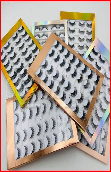 

8 styles 16 pairs mixed style 3d mink black false eyelashes natural long wispies bushy fluffy lashes reusable beauty eye makeup to6098249