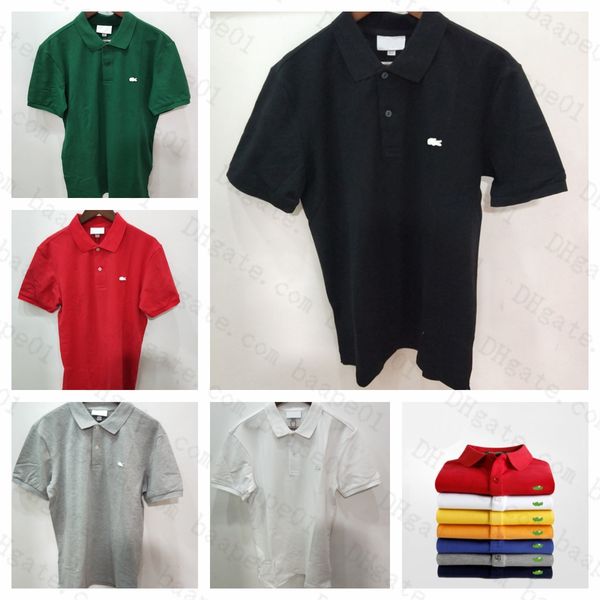 

men's polos summer tee mens designer polos brand small horse crocodile clothing men fabric letter polo t-shirt collar casual t-shirt te, White;black
