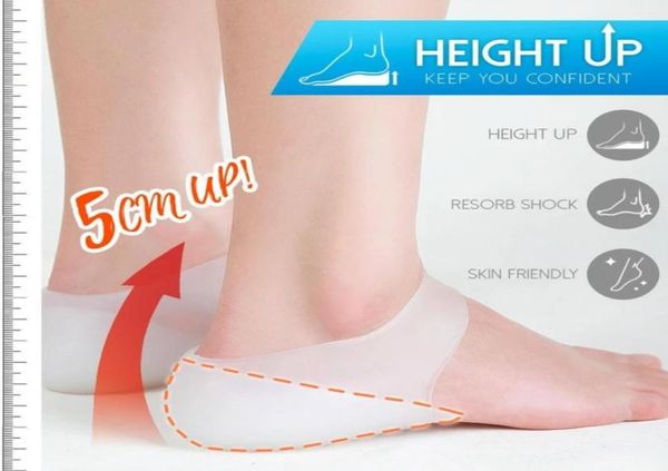 

1 pair concealed footbed enhancers invisible height increase insoles silicone foot lift pads dress in socks tool2131440