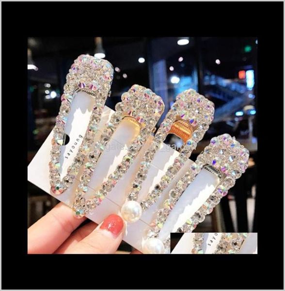 

crystal rhinestone clips lady wedding party bling pins fashion girl barrettes woman hair jewelry whole epacket 52064248, Golden;silver