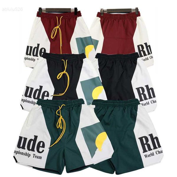

23ss rhude men women shorts designer summer fashion quick drying streetwear fashion casual hip hop beach sportswear mens short pants, White;black