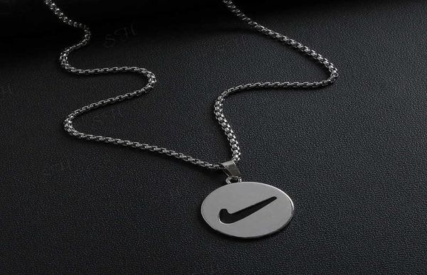 

net red couplet hook round brand bungee hip hop necklace011727426, Silver