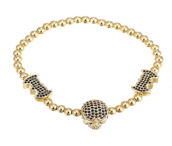 

charm bracelets fashion luxury gold bead chain bangle for women personality diy design skull pendanhandmade necklace jewelry7279334, Golden;silver