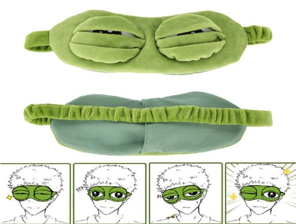 

2019 new green frog cartoon cute eyes cover the sad 3d eye mask cover sleeping rest sleep anime funny gift sleeping eyemask y15026477534