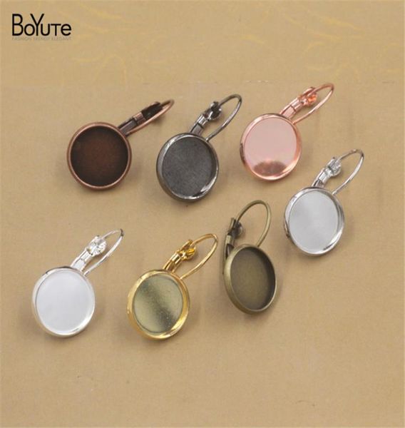 

boyute 50pcs 7 colors plated round 12 18 20 mm cabochon base earring blanks diy jewelry findings components5869341, Slivery;crystal