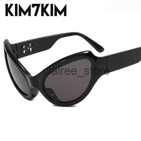

sunglasses oversized punk cat eye sunglasses women men 2023 fashion brand designer steampunk sun glasses for female streetwear y2k sunglass, White;black
