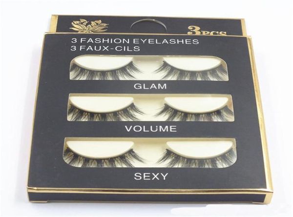 

natural handmade black false eyelashes fashion makeup fake eyelashes cross messy soft 3d eye lashes 3pairsset dhl8197931