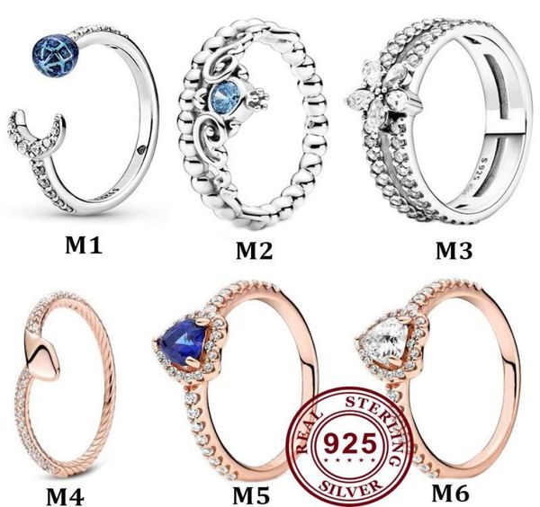 

925 sterling silver pan ring rose sparkling elevated heart ring for women wedding party jewelry8766800, Golden;silver
