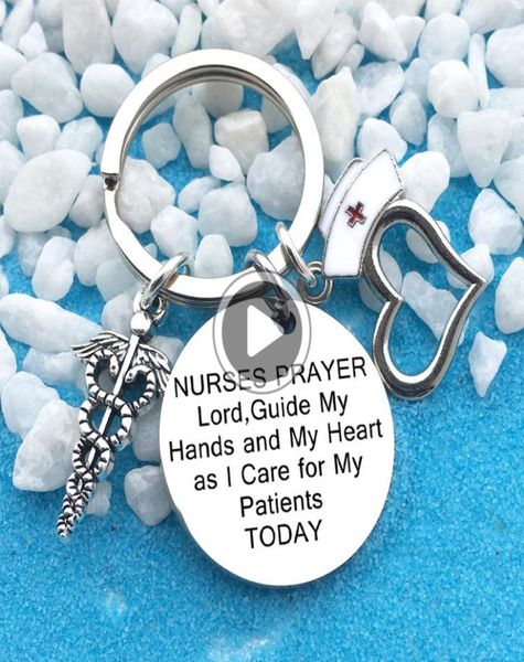 

nurses per lord word letter stainless steel women men keychains couple lover key chains key ring promotion lebration gift8708779, Silver