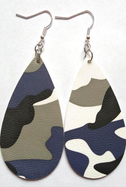 

2019 fashion camouflage leather water drop earrings bohemian leopard print teardrop earrings for women charm jewelry2053023, Silver