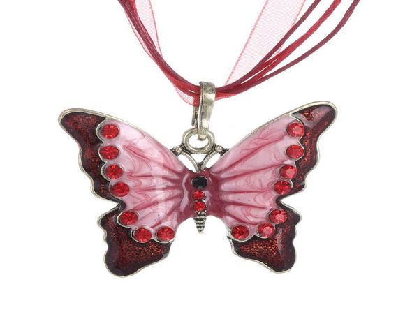 

crystal butterfly chokers necklace luxury jewelry long chain animal rhinestone crystal pendant necklace5952252, Silver