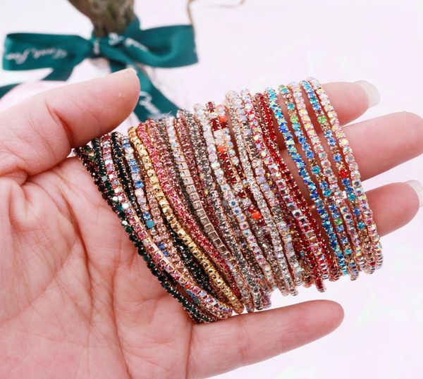 

20pcslot 7inch men039s hip hop bracelet tin alloy gold silver iced rhinestone crystal 1 row tennis chain bracelet drop shippin4968979, Golden;silver