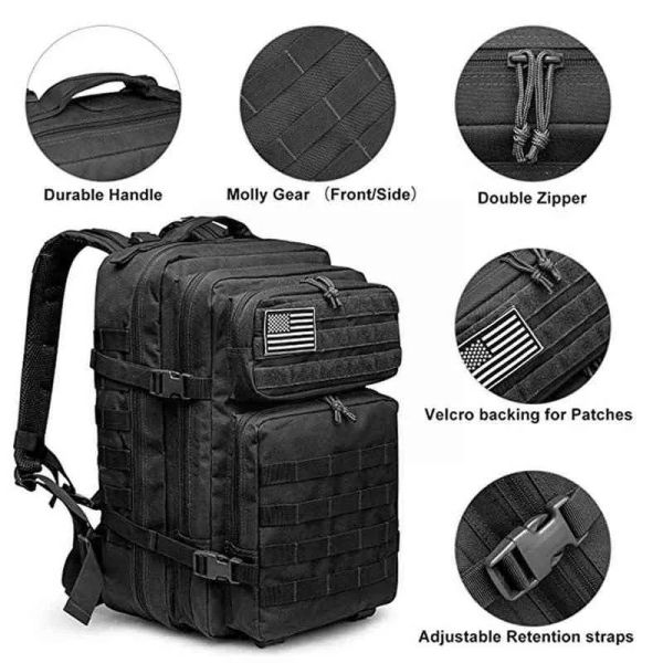 

50l military tactical backpack outdoor large capacity waterproof travel hiking army hunting rucksack men camping 3p bags t220801