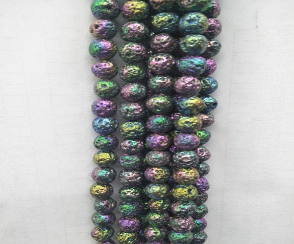 

natural lava stone beads plating colorful volcanic rocks stone beads strand 15039039 diy jewelry making accessories size 6mm5492338, Black