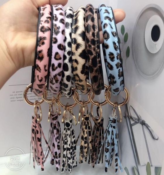 

pu leopard print bracelet keyring cactus leopard printed leather bangles with tassel keychain 25 designs fashion jewelry7926526, Red;brown