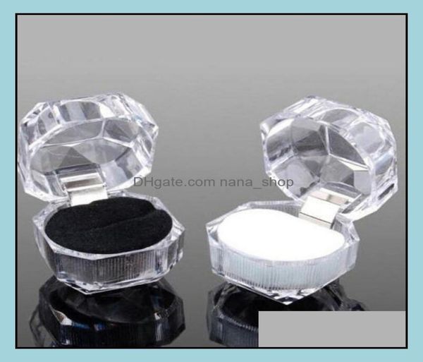 

jewelry boxes packaging display 20pcslot package ring earring box acrylic transparent wedding drop delivery mfvxe5135975, Black;white