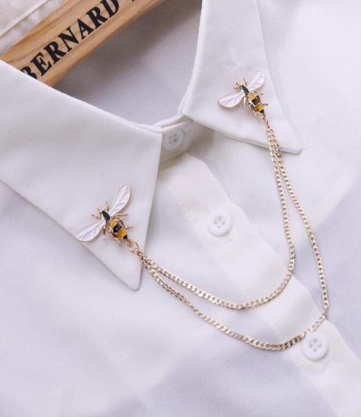 

cute bee vintage brooches pins animal alloy metal chain brooch broches man suit shirt collar tassel lapel pin women jewelry gift9796003, Gray