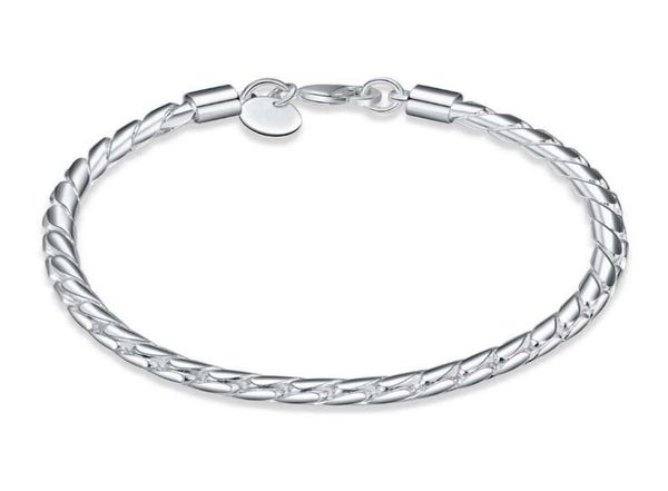 

silver plated bracelets 4mm ed rope chain girls gift behemian bangle bracelet for women selling2286586, Golden;silver
