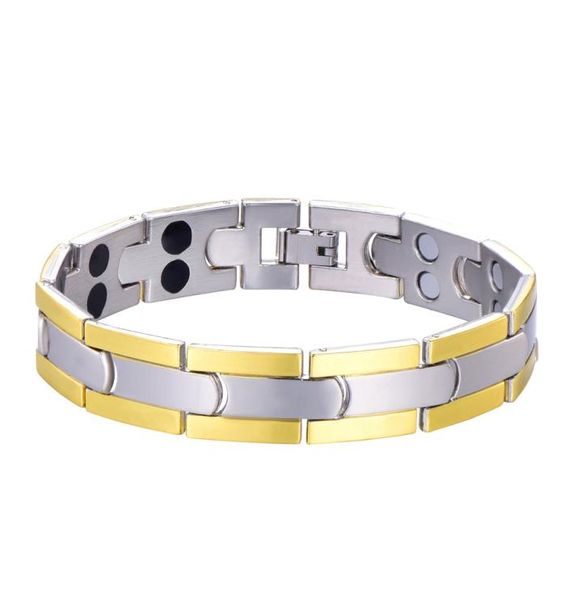 

fashion women men link chain bracelet femme magnetic health bangle female copper jewelry whole4341839, Black