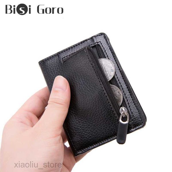 

money clips men rfid slim wallets credir bank card holder magic pu leather coin purse small money bag women purses carbon fiber wallets 2023, Black