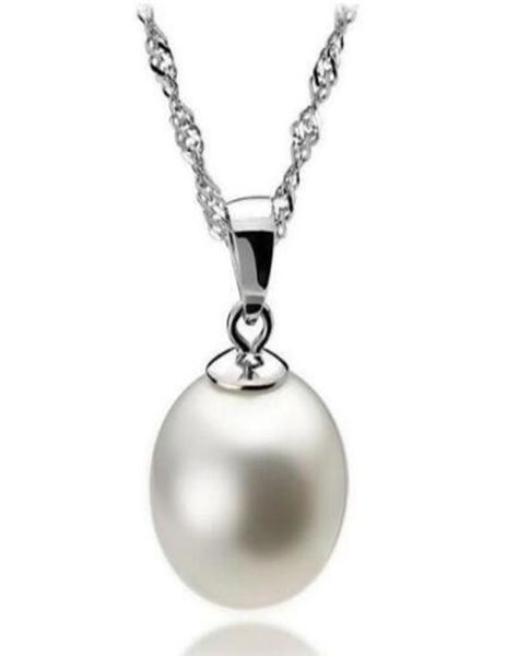 

925 sterling silver 12mm pearl pendant necklace choker with chain fashion silver jewelry whole6934156