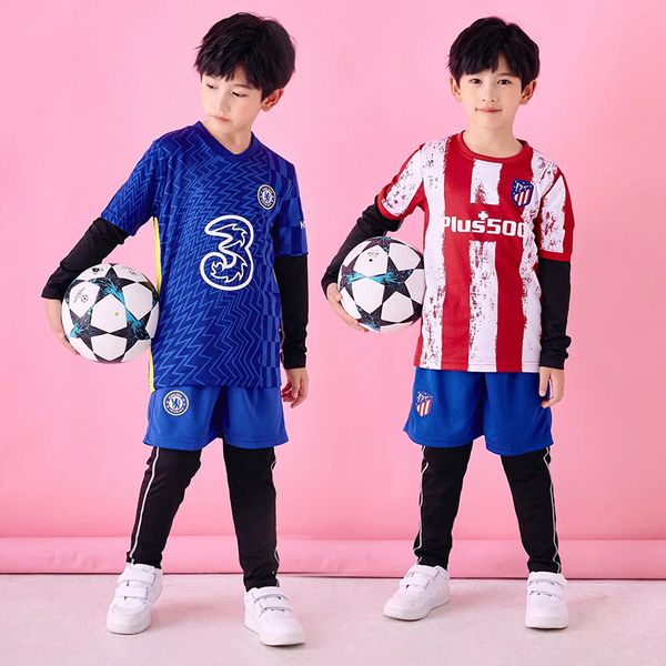 

breathable quick-drying childrens football uniforms printed team uniform boys breathable group football suit training wear short sleeve comp, Black;white