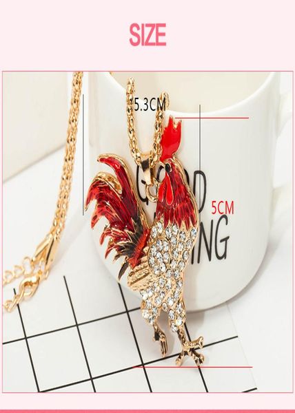 

statement maxi necklace crystal body bright pendant necklace for women collar opals rooster chicken necklace4343805, Silver