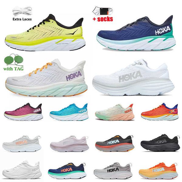 

hoka one bondi 8 running shoes hokas carbon x2 triple black white light blue women men summer amber yellow goblin platform shoe trainer snea